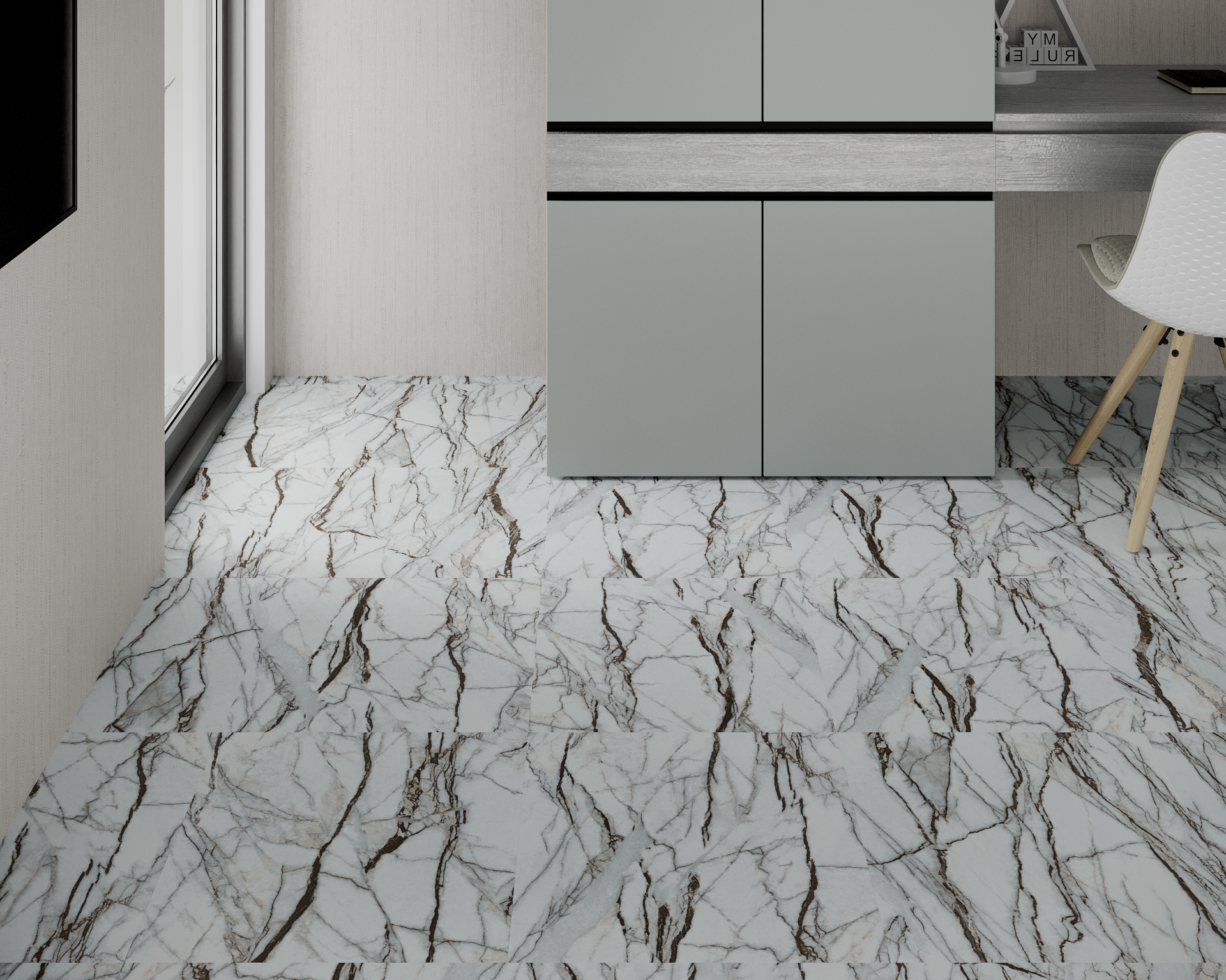 Кварцвиниловая плитка Art East клеевая Art Tile Hit S Мрамор Червеолле 765-ATS 457,2×457,2×2,5 фото в интерьере